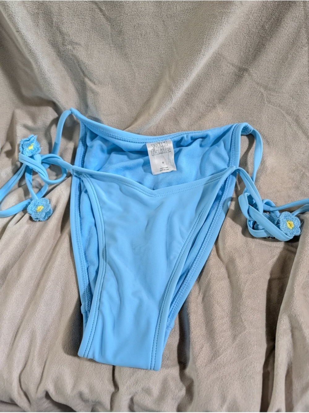 wild fable Light Blue Floral Side-Tie Swim Bottom